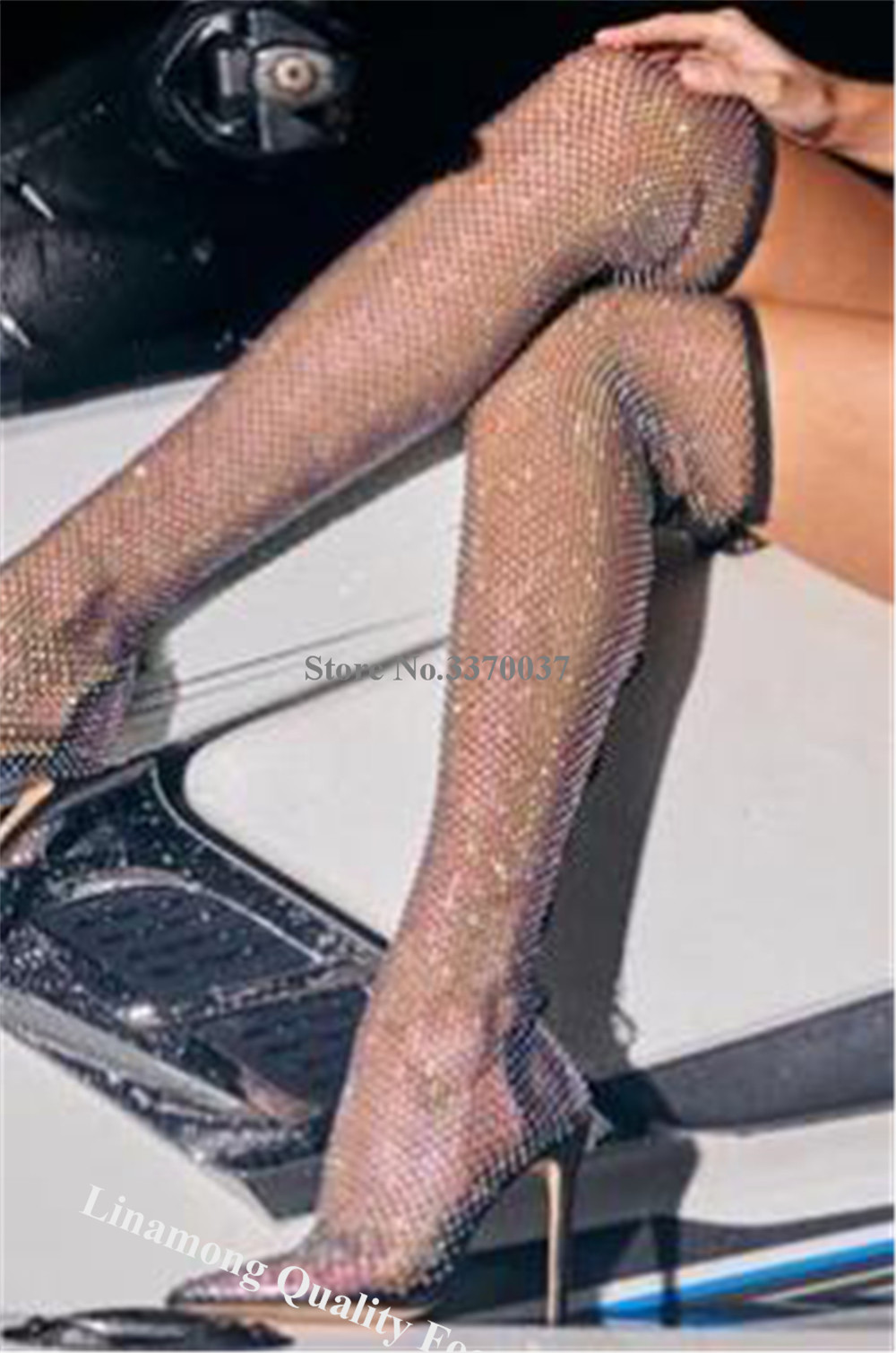 Linamong Strass Maglia Stivali - Knee High Sock Women recensione e prezzo
