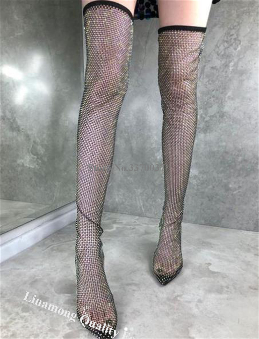 Linamong Strass Maglia Stivali - Knee High Sock Women recensione e prezzo
